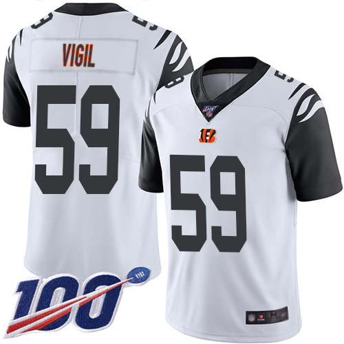 Cincinnati Bengals Limited White Men Nick Vigil Jersey NFL Footballl #59 100th Season Rush Vapor Untouchable